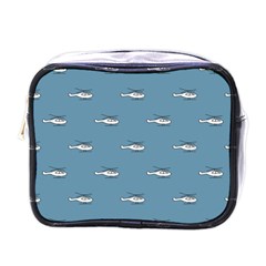 Cartoon Sketchy Helicopter Drawing Motif Pattern Mini Toiletries Bag (one Side)