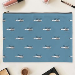 Cartoon Sketchy Helicopter Drawing Motif Pattern Cosmetic Bag (xxxl) by dflcprintsclothing