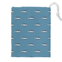 Cartoon Sketchy Helicopter Drawing Motif Pattern Drawstring Pouch (5xl) by dflcprintsclothing