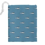 Cartoon Sketchy Helicopter Drawing Motif Pattern Drawstring Pouch (5XL) Back