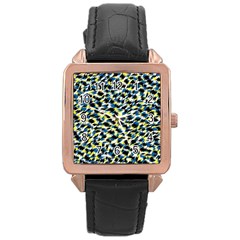 Digital Animal  Print Rose Gold Leather Watch 