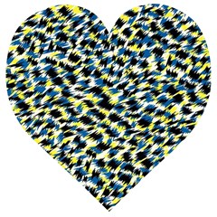 Digital Animal  Print Wooden Puzzle Heart by Sparkle