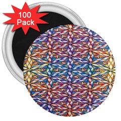 Colorful Flowers 3  Magnets (100 Pack) by Sparkle