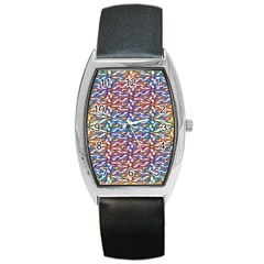 Colorful Flowers Barrel Style Metal Watch by Sparkle