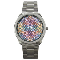 Colorful Flowers Sport Metal Watch by Sparkle