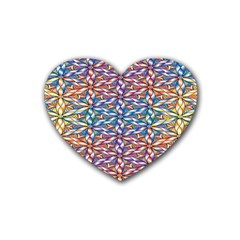 Colorful Flowers Rubber Heart Coaster (4 Pack) by Sparkle