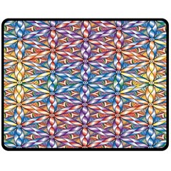 Colorful Flowers Fleece Blanket (medium)  by Sparkle