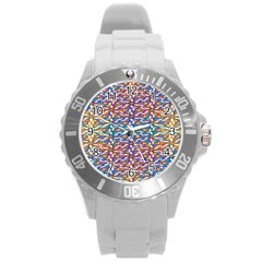 Colorful Flowers Round Plastic Sport Watch (l) by Sparkle