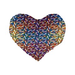 Colorful Flowers Standard 16  Premium Heart Shape Cushions by Sparkle