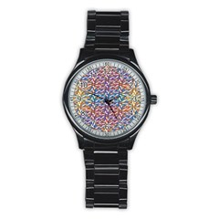 Colorful Flowers Stainless Steel Round Watch by Sparkle