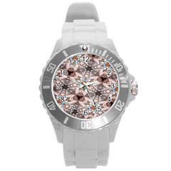 Digital Illusion Round Plastic Sport Watch (l) by Sparkle