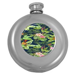 Flowers Pattern Round Hip Flask (5 Oz) by Sparkle