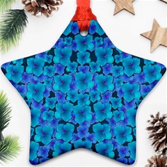 Blue In Bloom On Fauna A Joy For The Soul Decorative Ornament (star) by pepitasart