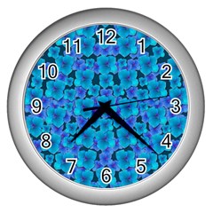 Blue In Bloom On Fauna A Joy For The Soul Decorative Wall Clock (silver) by pepitasart