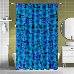 Blue In Bloom On Fauna A Joy For The Soul Decorative Shower Curtain 48  X 72  (small)  by pepitasart