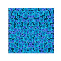 Blue In Bloom On Fauna A Joy For The Soul Decorative Small Satin Scarf (square) by pepitasart