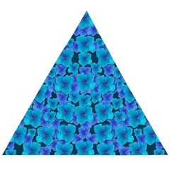 Blue In Bloom On Fauna A Joy For The Soul Decorative Wooden Puzzle Triangle by pepitasart