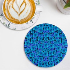 Blue In Bloom On Fauna A Joy For The Soul Decorative Uv Print Round Tile Coaster by pepitasart