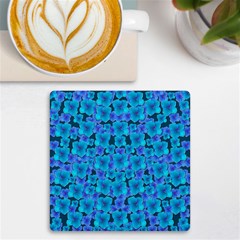 Blue In Bloom On Fauna A Joy For The Soul Decorative Uv Print Square Tile Coaster  by pepitasart