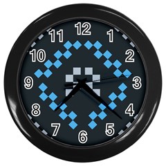 Abstract Pattern Geometric Backgrounds   Wall Clock (black) by Eskimos