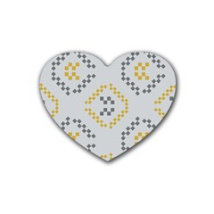 Abstract Pattern Geometric Backgrounds   Rubber Heart Coaster (4 Pack) by Eskimos