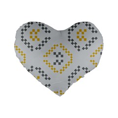 Abstract Pattern Geometric Backgrounds   Standard 16  Premium Heart Shape Cushions by Eskimos