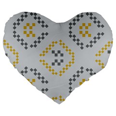 Abstract Pattern Geometric Backgrounds   Large 19  Premium Flano Heart Shape Cushions by Eskimos