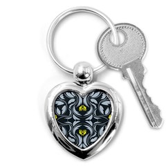 Folk Flowers Print Floral Pattern Ethnic Art Key Chain (heart) by Eskimos