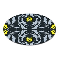 Folk Flowers Print Floral Pattern Ethnic Art Oval Magnet by Eskimos