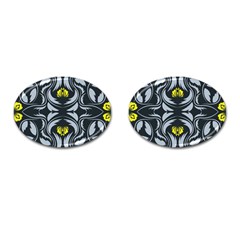 Folk Flowers Print Floral Pattern Ethnic Art Cufflinks (oval) by Eskimos