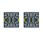 Folk flowers print Floral pattern Ethnic art Cufflinks (Square) Front(Pair)