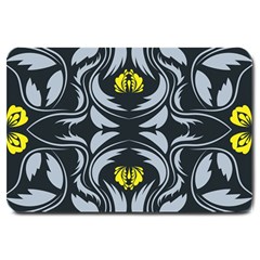 Folk Flowers Print Floral Pattern Ethnic Art Large Doormat  by Eskimos