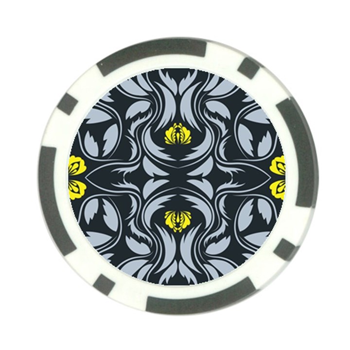 Folk flowers print Floral pattern Ethnic art Poker Chip Card Guard