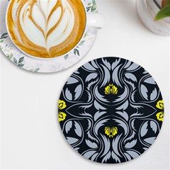 Folk Flowers Print Floral Pattern Ethnic Art Uv Print Round Tile Coaster by Eskimos