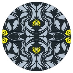 Folk Flowers Print Floral Pattern Ethnic Art Round Trivet by Eskimos