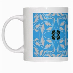 Folk Flowers Print Floral Pattern Ethnic Art White Mug by Eskimos