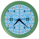 Folk flowers print Floral pattern Ethnic art Color Wall Clock Front