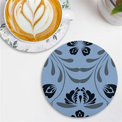 Folk Flowers Print Floral Pattern Ethnic Art Uv Print Round Tile Coaster by Eskimos