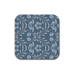 Folk Flowers Print Floral Pattern Ethnic Art Rubber Coaster (square) by Eskimos