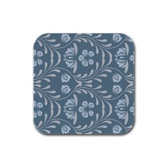 Folk Flowers Print Floral Pattern Ethnic Art Rubber Square Coaster (4 Pack) by Eskimos