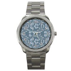 Folk Flowers Print Floral Pattern Ethnic Art Sport Metal Watch by Eskimos