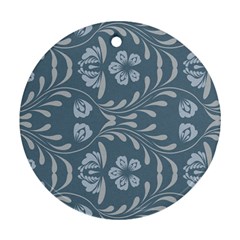 Folk Flowers Print Floral Pattern Ethnic Art Round Ornament (two Sides) by Eskimos