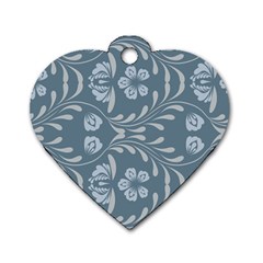 Folk Flowers Print Floral Pattern Ethnic Art Dog Tag Heart (two Sides) by Eskimos