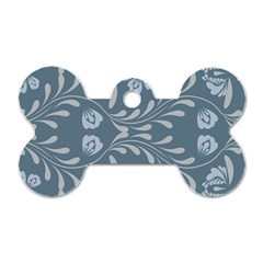 Folk Flowers Print Floral Pattern Ethnic Art Dog Tag Bone (two Sides) by Eskimos