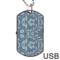 Folk Flowers Print Floral Pattern Ethnic Art Dog Tag Usb Flash (one Side) by Eskimos