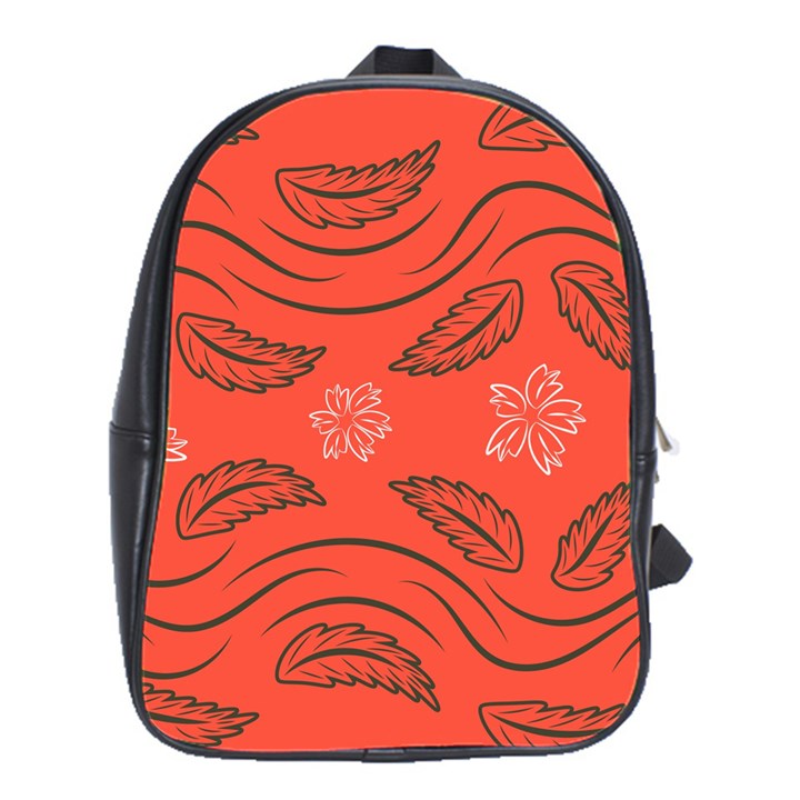 Folk flowers print Floral pattern Ethnic art School Bag (Large)