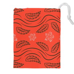 Folk Flowers Print Floral Pattern Ethnic Art Drawstring Pouch (5xl) by Eskimos