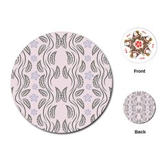 Folk Flowers Print Floral Pattern Ethnic Art Playing Cards Single Design (round) by Eskimos