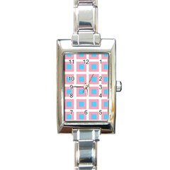 Trans Flag Squared Plaid Rectangle Italian Charm Watch by WetdryvacsLair