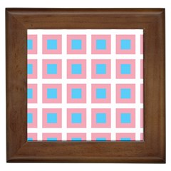 Trans Flag Squared Plaid Framed Tile by WetdryvacsLair